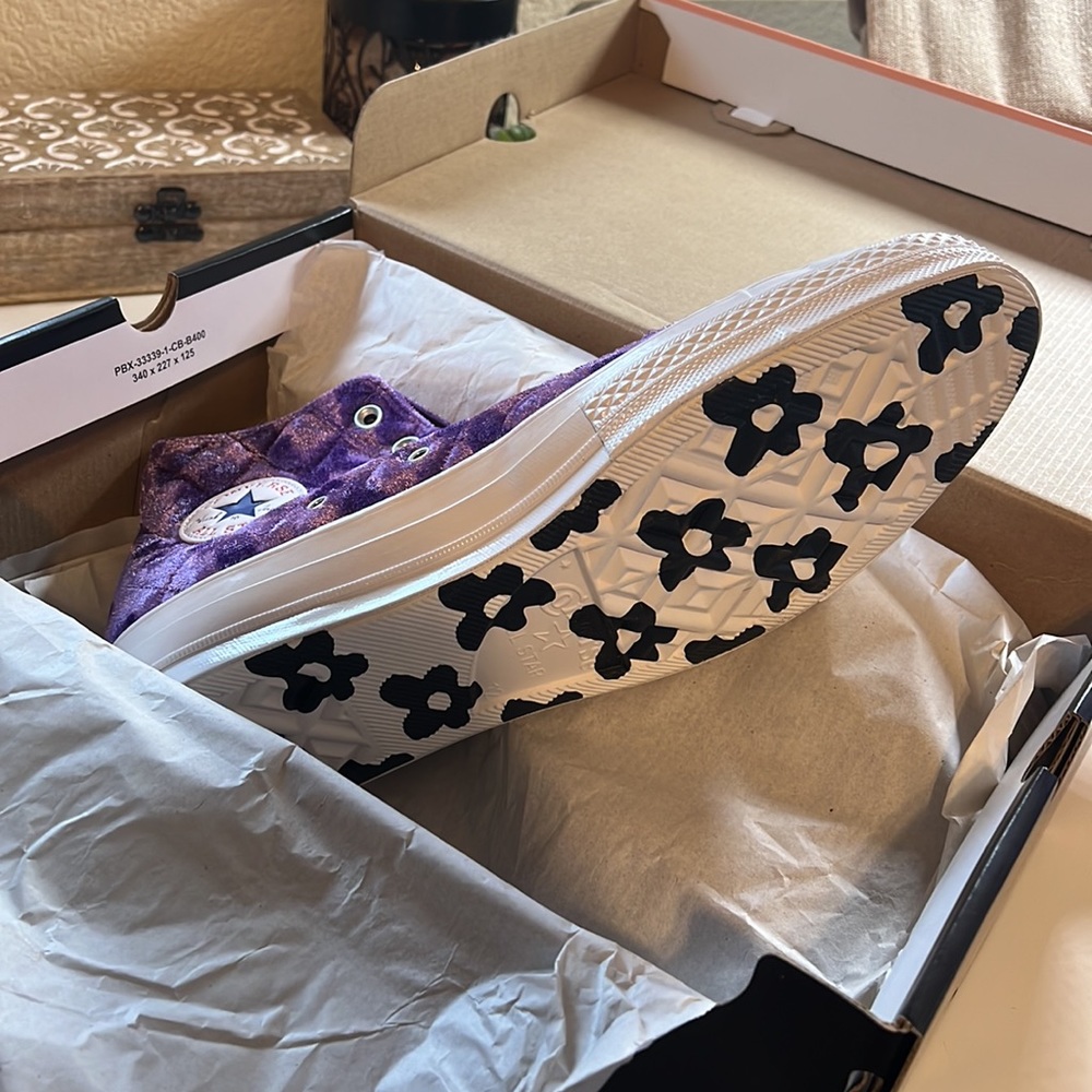 Golf Le Fleur x Chuck 70 Hi Quilted Velvet Tillandsia Purple Shoe - Picture 6 of 6